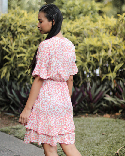 Rosa Leoparden-Bella-Minikleid