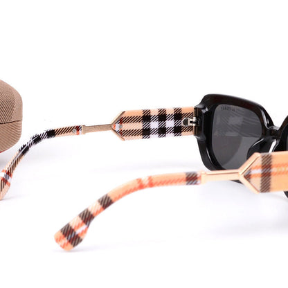 Polarisierte Retro-Sonnenbrille mit Schachbrettmuster