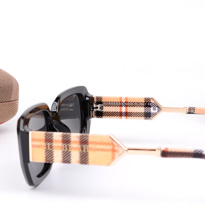 Polarisierte Retro-Sonnenbrille mit Schachbrettmuster