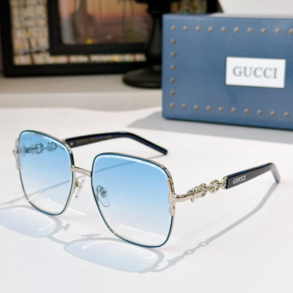 6 Color Square Rimless Chain Temple Sunglasses - 2308