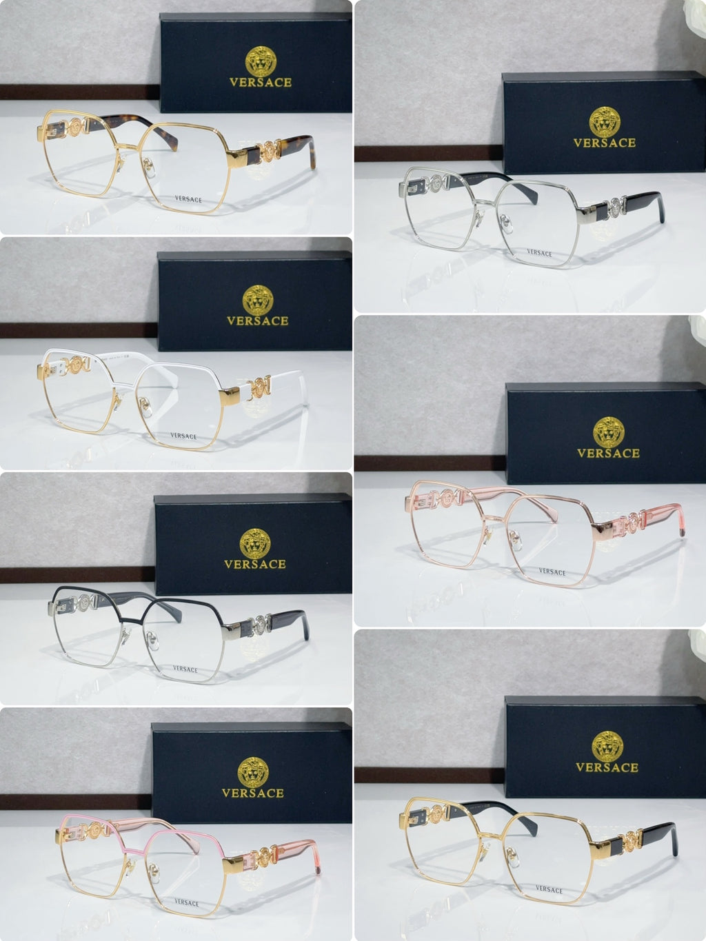 Metal Polygon Optical Glasses 8 Style Options Vintage Engraved Temple Design Classic Fashion Luxury Look - VE1291D