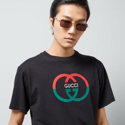 T-Shirt mit klassischem rot-grünem Musterdruck