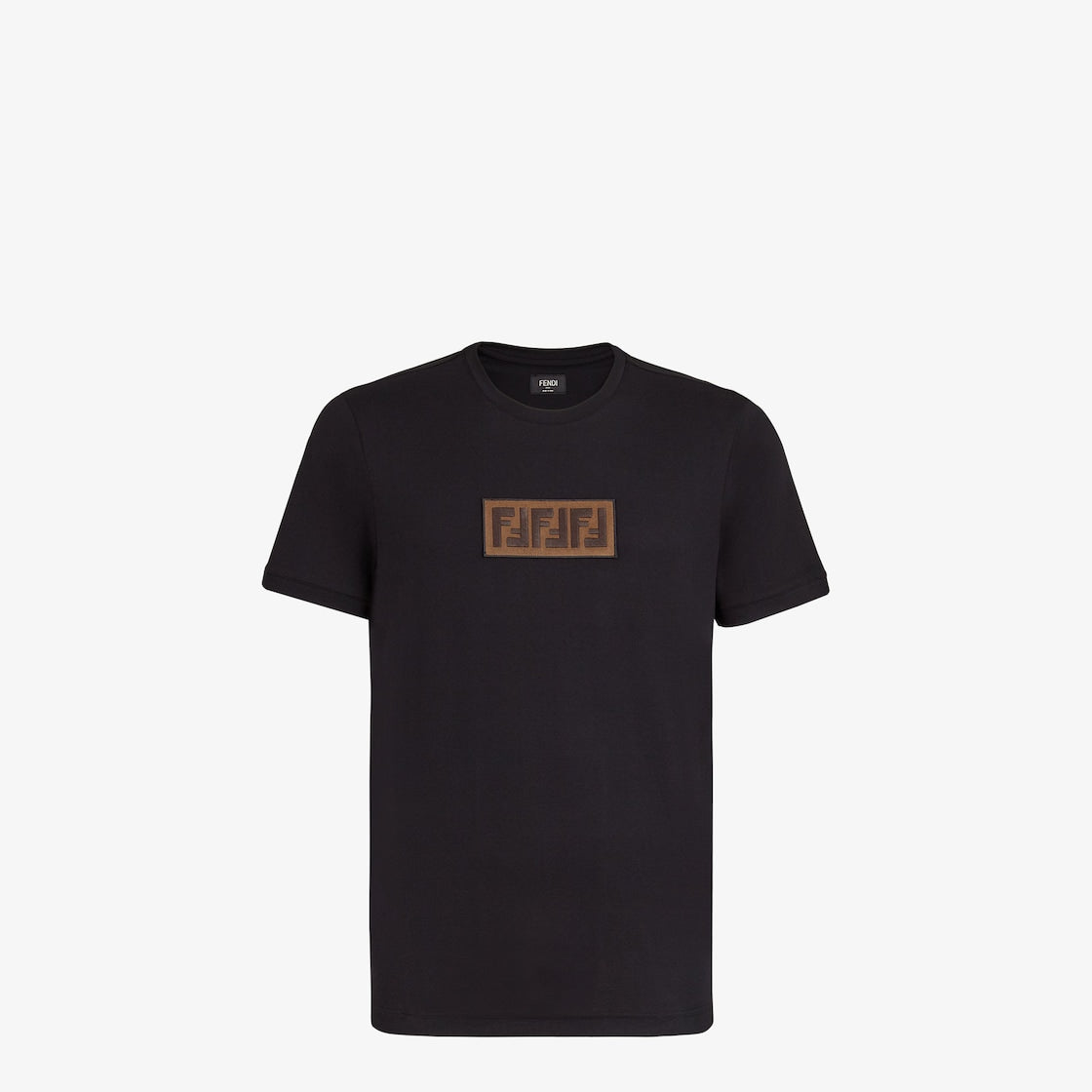 Braunes Etikett bedrucktes T-Shirt