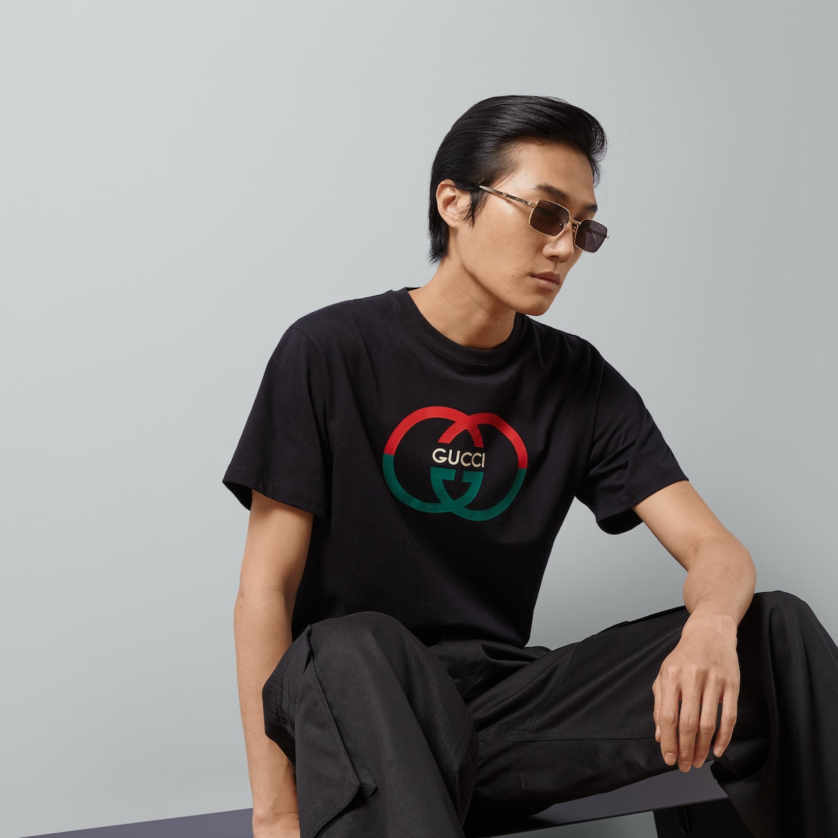 T-Shirt mit klassischem rot-grünem Musterdruck