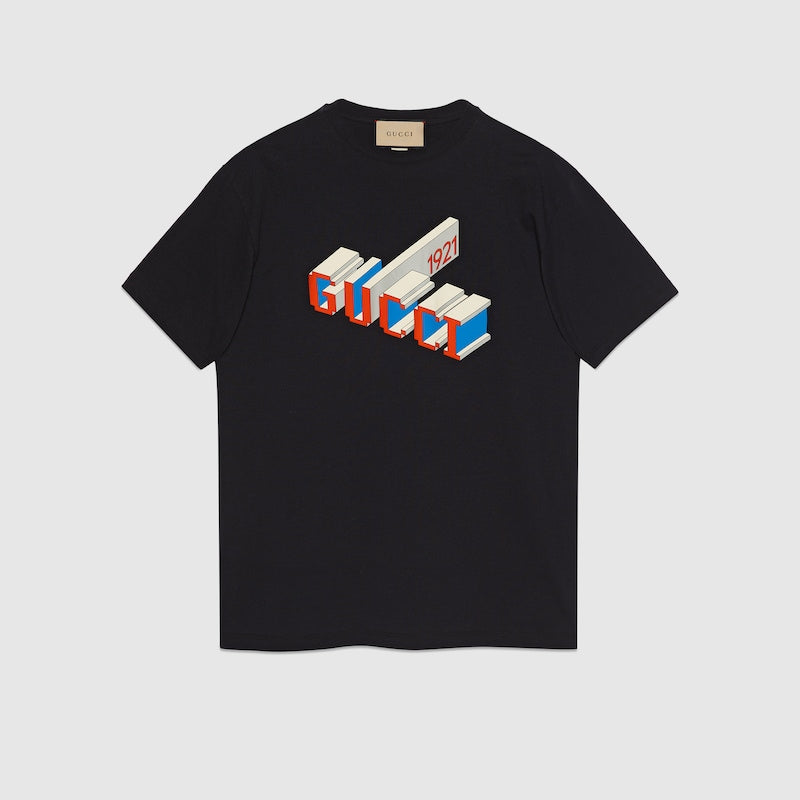 T-Shirt mit verlängertem Textdruck