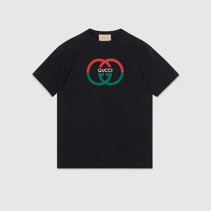 T-Shirt mit klassischem rot-grünem Musterdruck