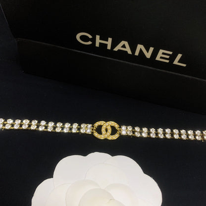 Doppeltes Kristall-Diamant-verstellbares Armband