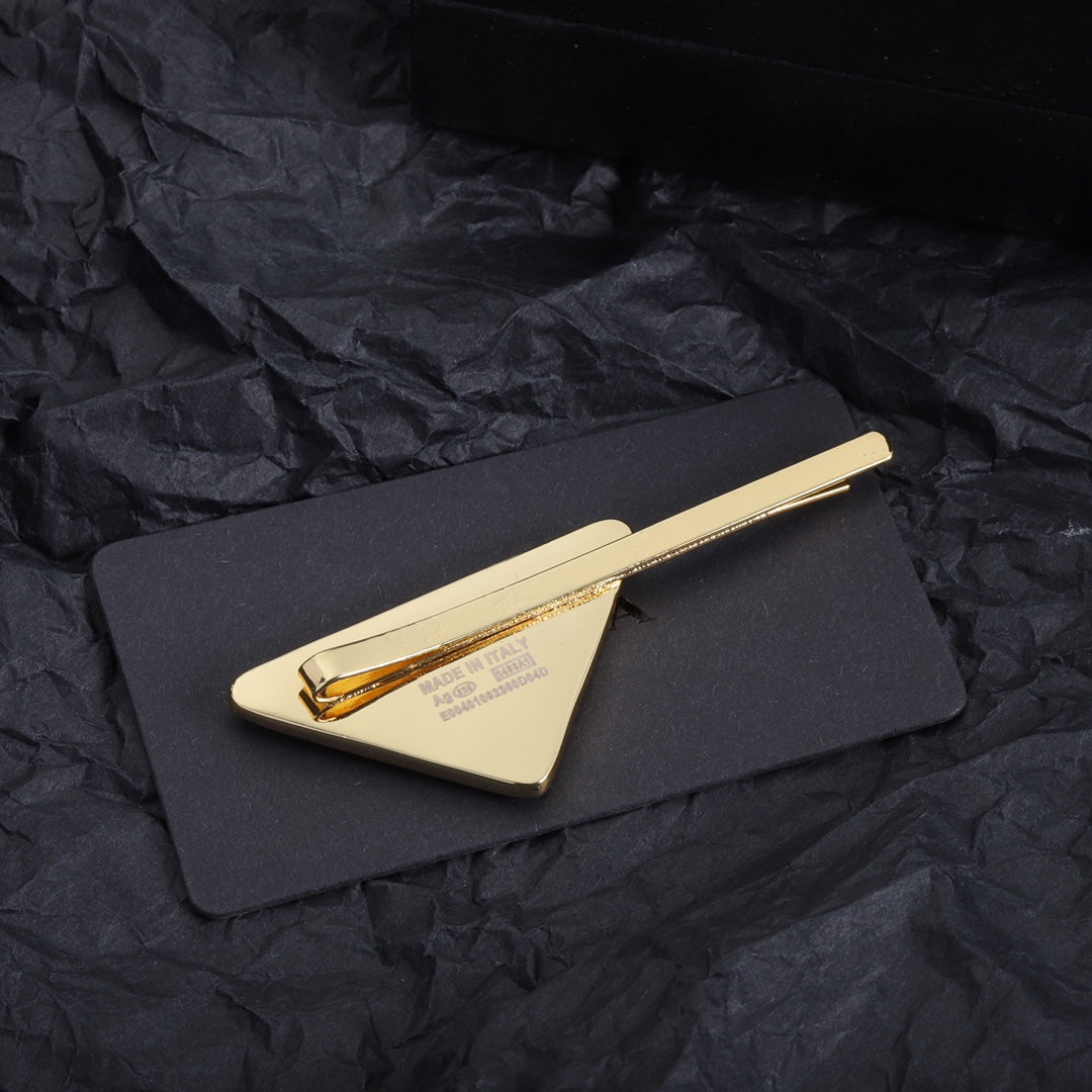 Dreieck-Logo Goldene Haarspange