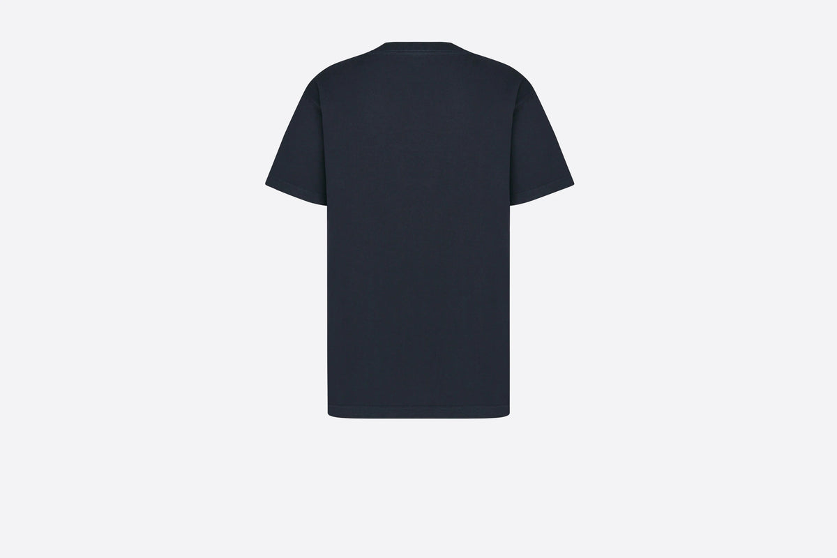 Rechteckiges T-Shirt mit Markenprint und Rundhalsausschnitt
