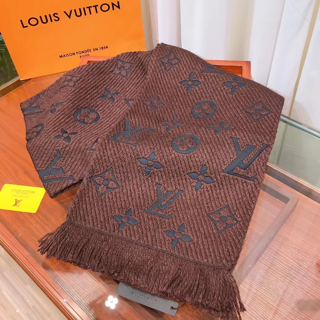 Schal mit Monogramm-Muster, Jacquard und Quasten