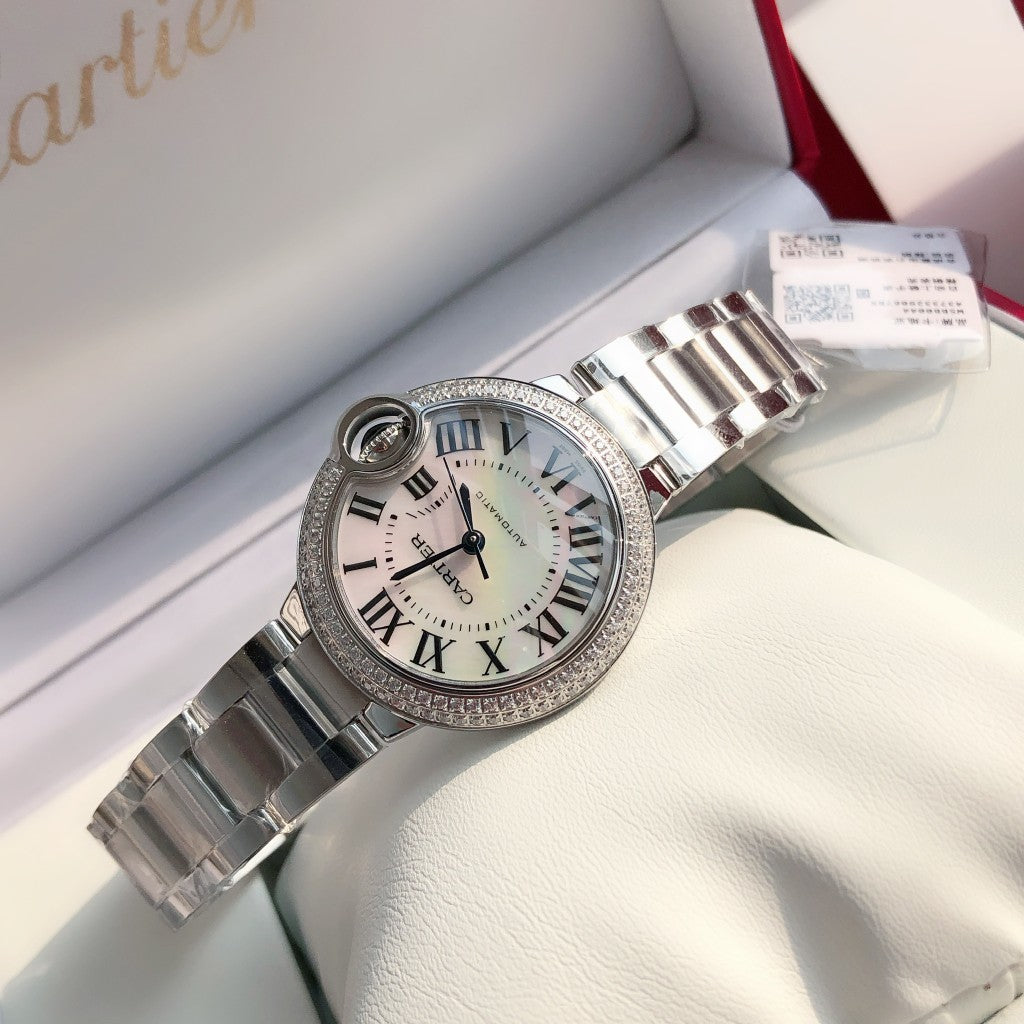 Premium Stainless Steel Mechanical Watch 8 Style Options Crystal Bezel Roman Numeral Design Luxury Look