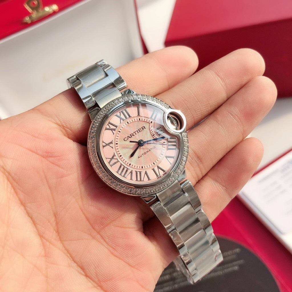 Premium Stainless Steel Mechanical Watch 8 Style Options Crystal Bezel Roman Numeral Design Luxury Look