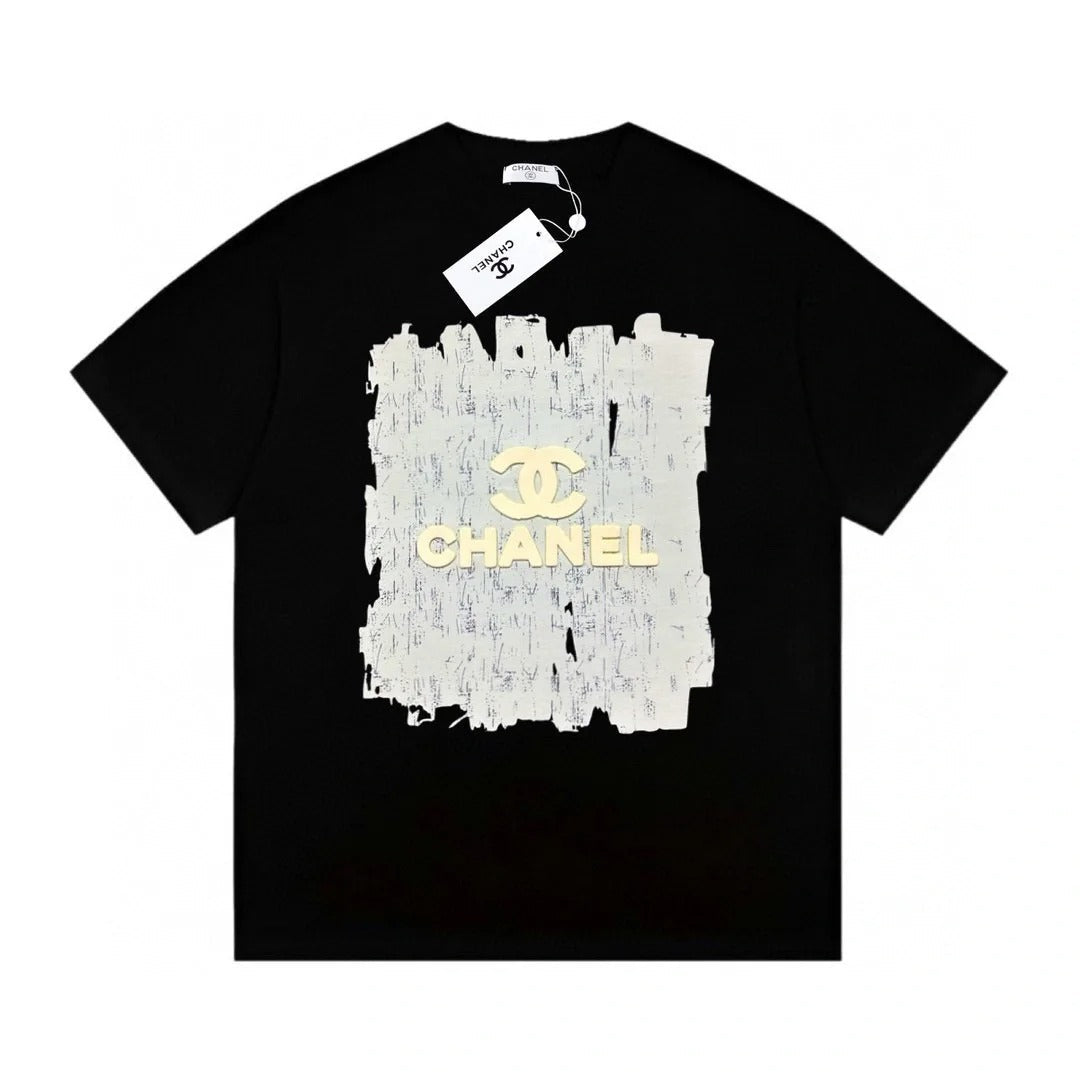 Großflächiger Graffiti-3D-Logo-Print, lässiges Kurzarm-T-Shirt