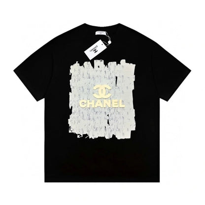 Großflächiger Graffiti-3D-Logo-Print, lässiges Kurzarm-T-Shirt