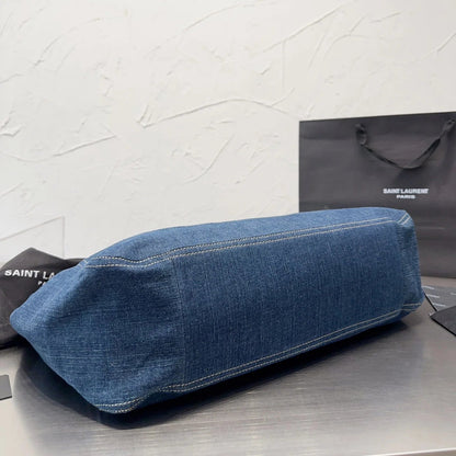 Denim Blue Shopping Bag
