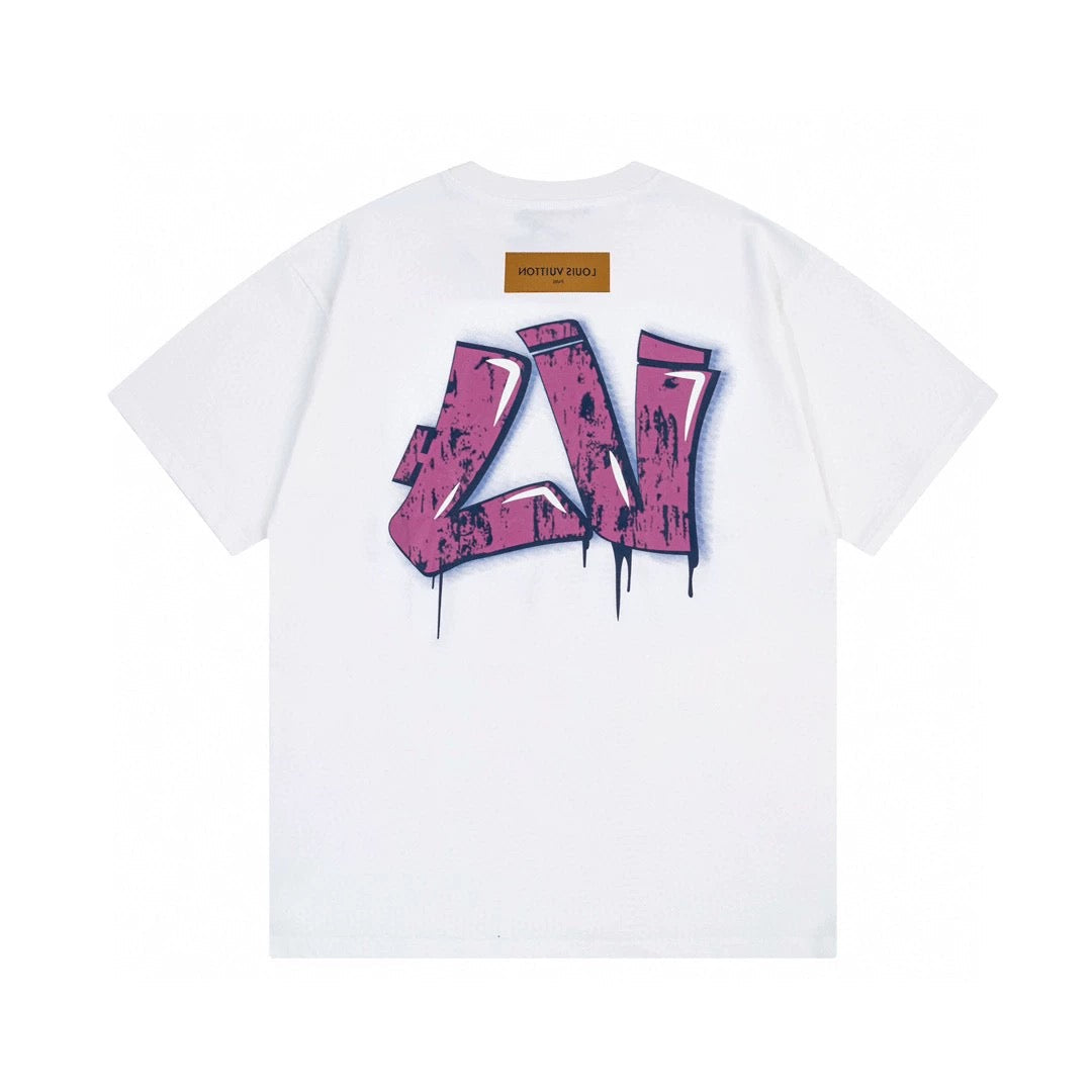 Kurzarm-Shirt mit Graffiti-Print