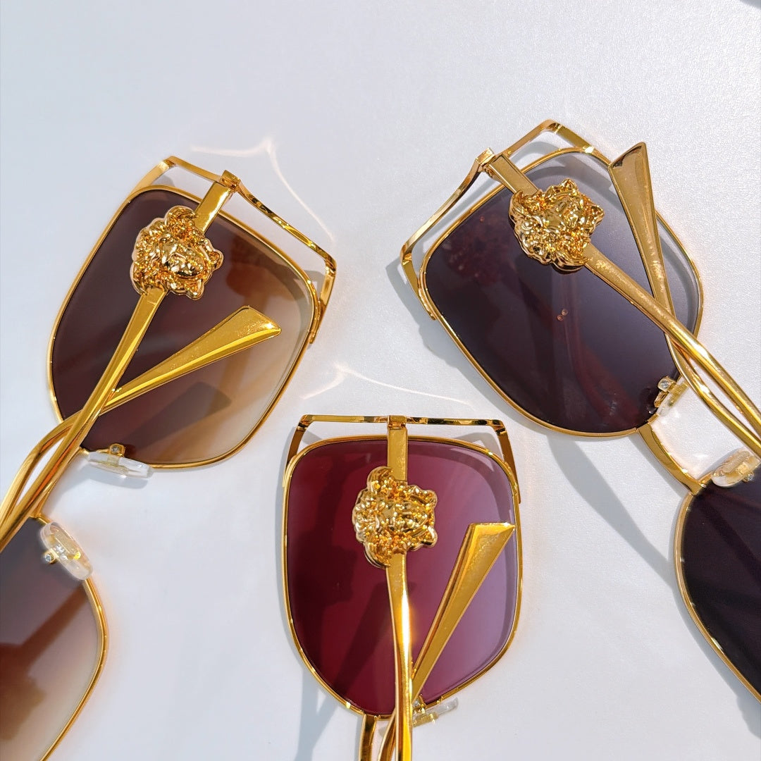 6 Color Hollow Square Metal Sunglasses - VE1874