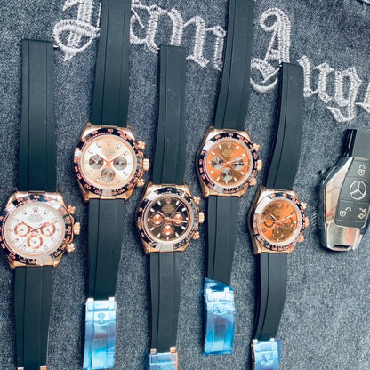 Premium Stainless Steel Mechanical Chronograph Watch 5 Color Options Classic Sport Luxury Style