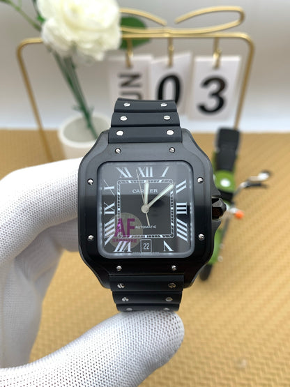Steel Mechanical Watch 18 Style Options Classic Square Roman Numeral Design Luxury Look