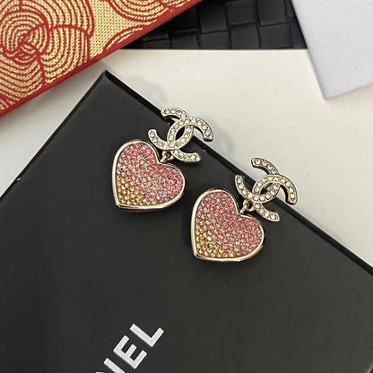 Elegante Diamant-Herz-Ohrringe