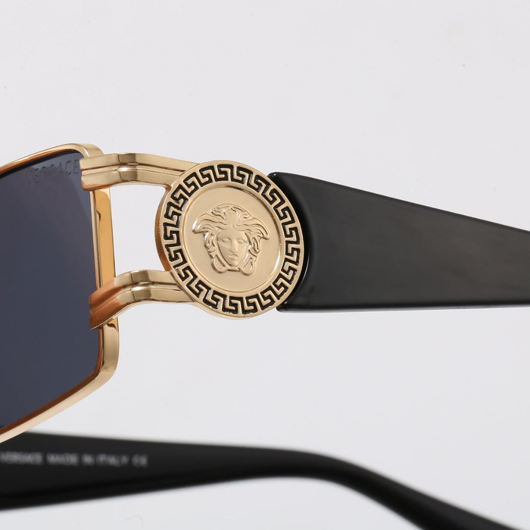 Rimless Rectangular Sunglasses 7 Style Options Vintage Medallion Design Classic Fashion Luxury Look SH341