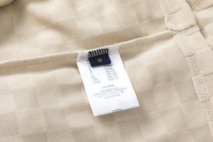 T-Shirt aus Baumwolle mit Schachbrettmuster und erhöhtem Fleece