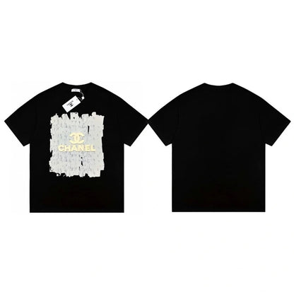 Großflächiger Graffiti-3D-Logo-Print, lässiges Kurzarm-T-Shirt