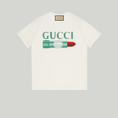 T-Shirt mit Lippenstiftabdruck