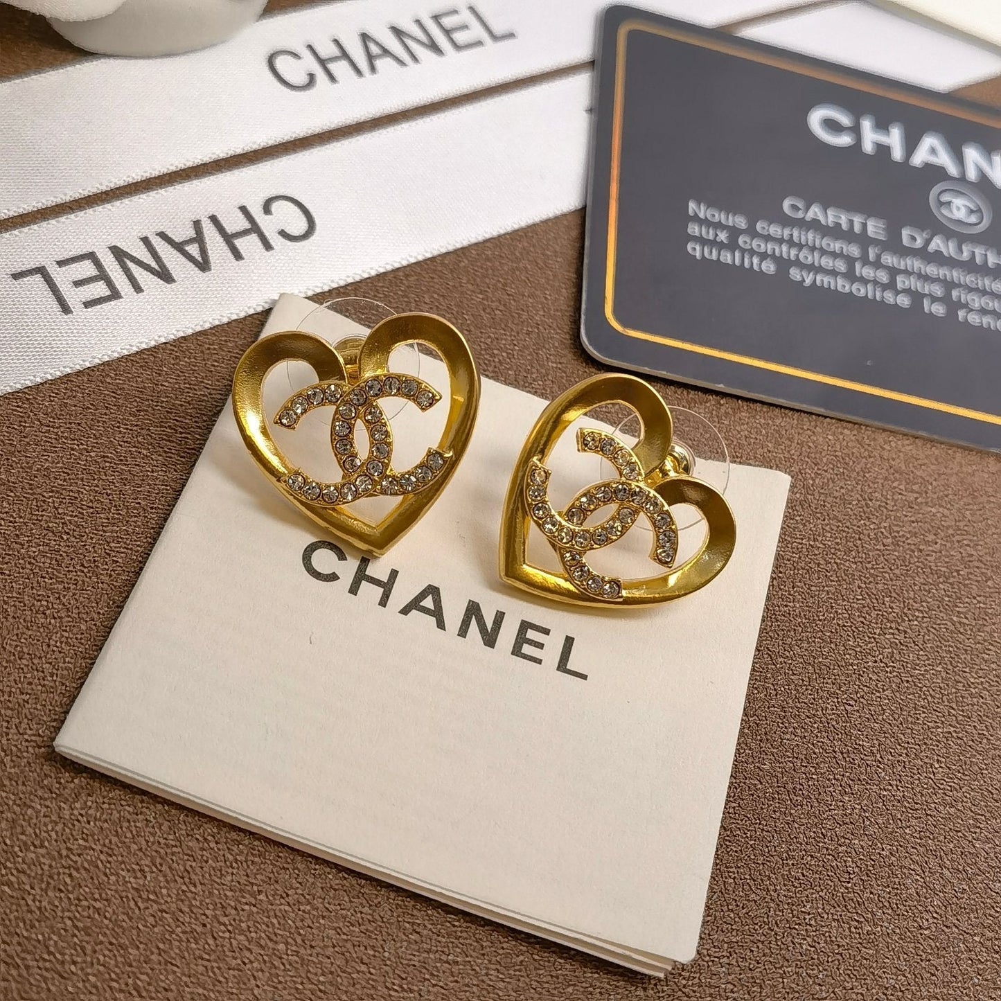 Herz-Hohl-Diamant-Ohrstecker