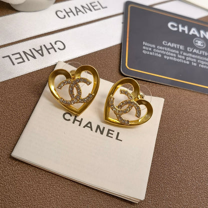 Herz-Hohl-Diamant-Ohrstecker