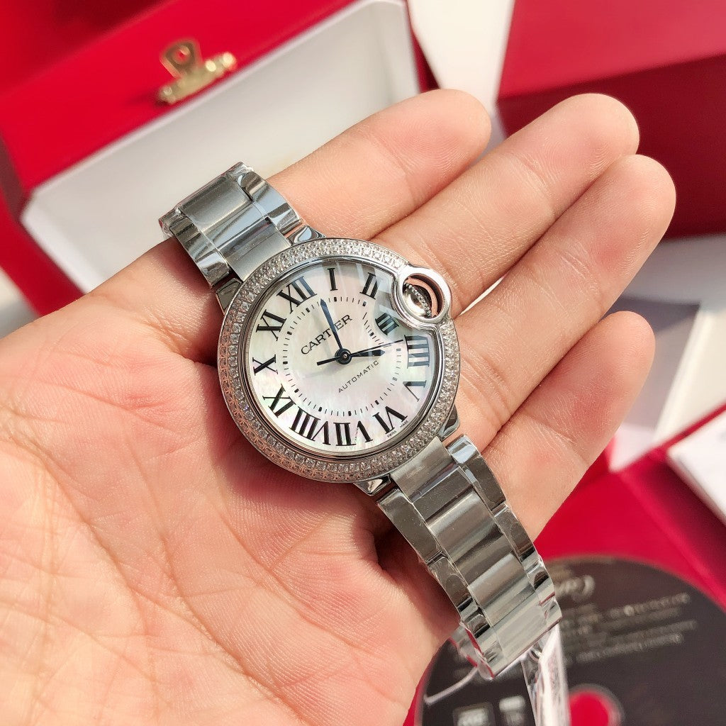 Premium Stainless Steel Mechanical Watch 8 Style Options Crystal Bezel Roman Numeral Design Luxury Look