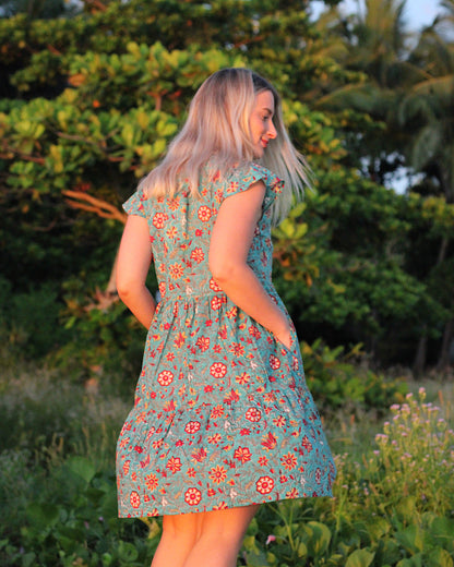 Saheli kurzes Kleid in Henna