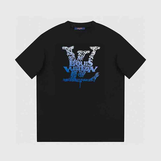Blaues T-Shirt mit verrücktem Aufdruck