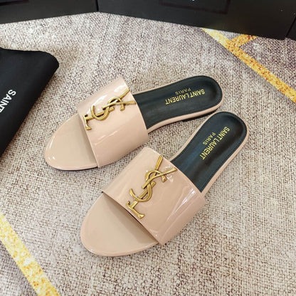 Classic Gold Signature Flat Slippers