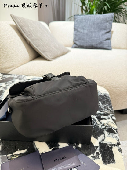 Black Parachute-Style Messenger Bag