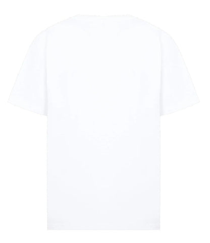 Rechteckiges T-Shirt mit Markenprint und Rundhalsausschnitt