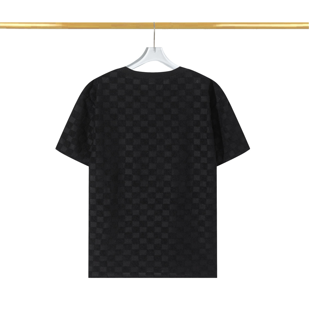 T-Shirt aus Baumwolle mit Schachbrettmuster und erhöhtem Fleece