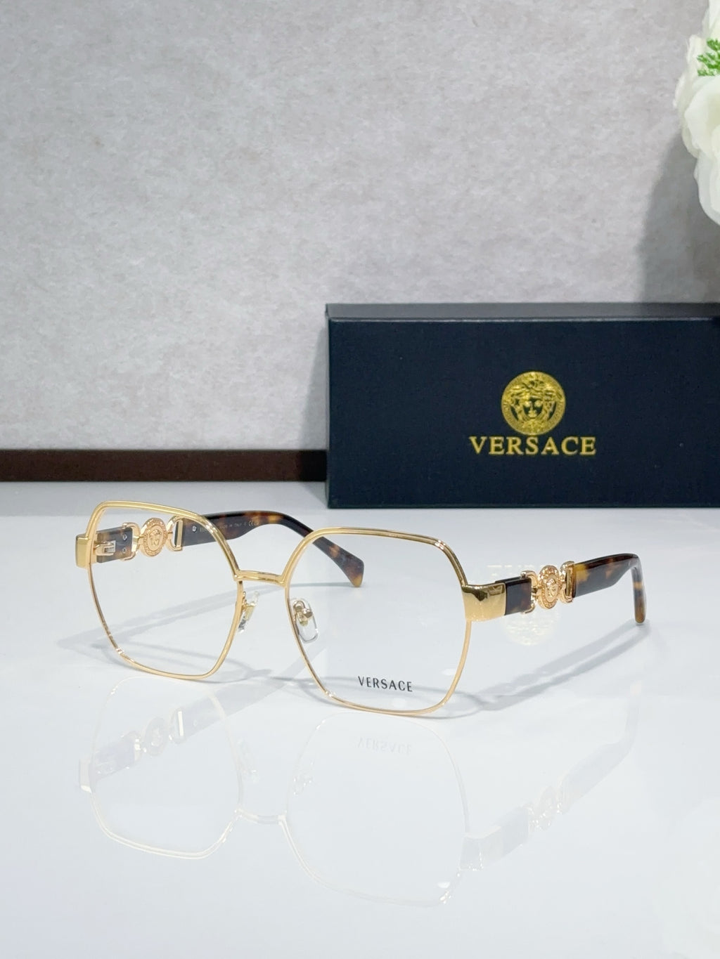 Metal Polygon Optical Glasses 8 Style Options Vintage Engraved Temple Design Classic Fashion Luxury Look - VE1291D
