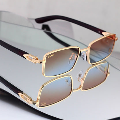 7 Color classic Rectangular Metal Sunglasses - 51002