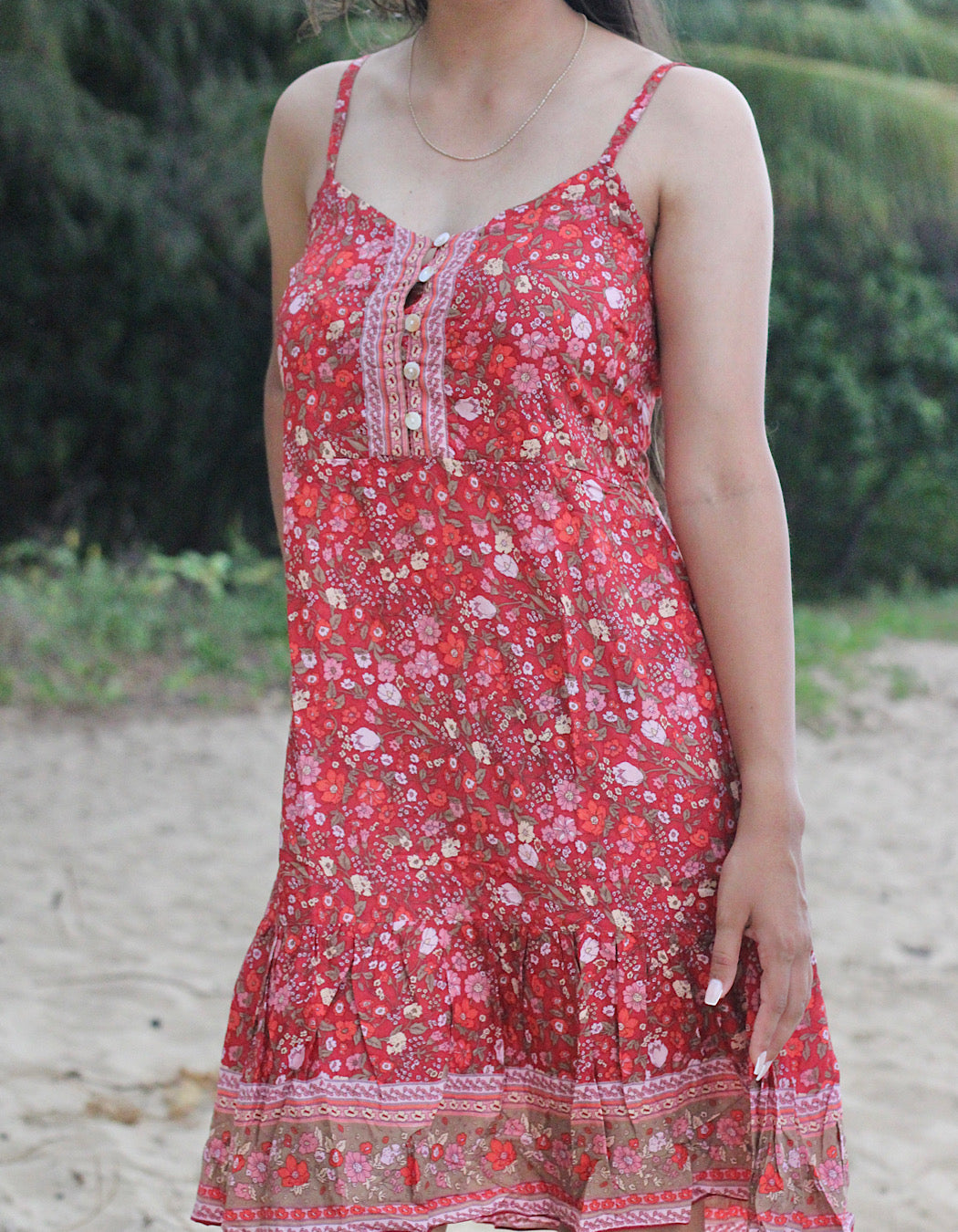 Ruby Wild Flower Kurzes Trägerkleid
