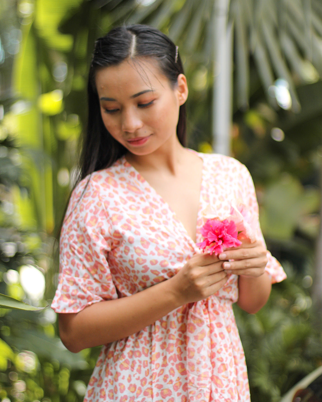 Rosa Leoparden-Bella-Minikleid