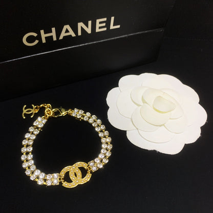 Doppeltes Kristall-Diamant-verstellbares Armband