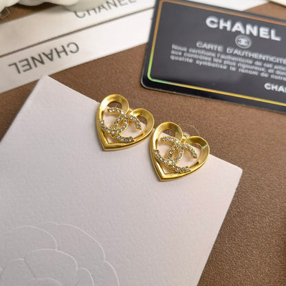 Herz-Hohl-Diamant-Ohrstecker