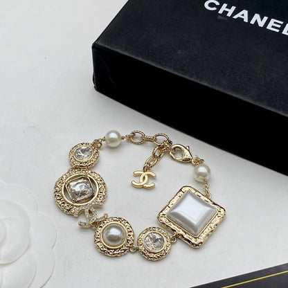 Edles Diamant-Perlen-Armband verstellbar
