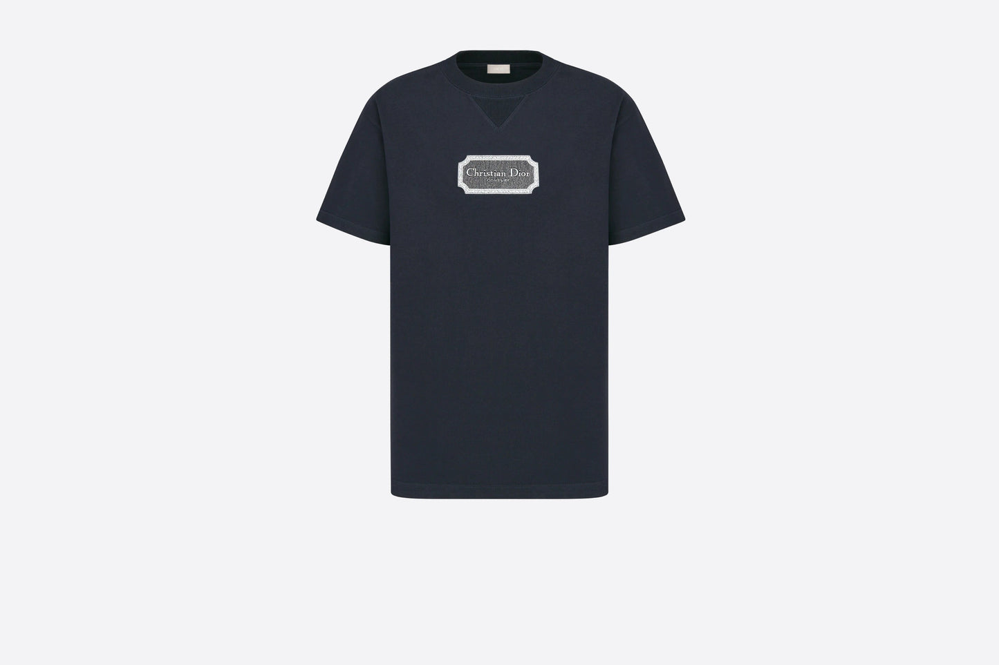 Rechteckiges T-Shirt mit Markenprint und Rundhalsausschnitt