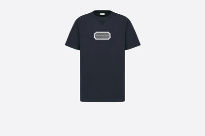 Rechteckiges T-Shirt mit Markenprint und Rundhalsausschnitt