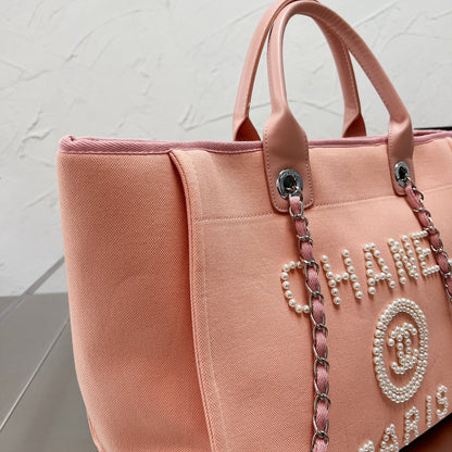Perlenbestickte Strandtasche