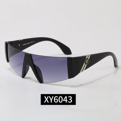 Rimless Shield Sunglasses 7 Style Options Vintage Medallion Design Y2K Fashion Luxury Look XY6043