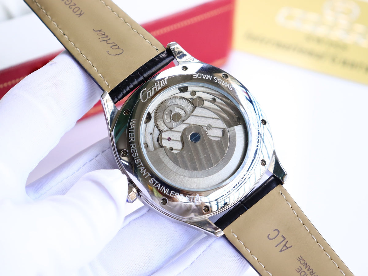 Premium Stainless Steel Mechanical Watch 7 Style Options Moon Phase Skeleton Design Luxury Look