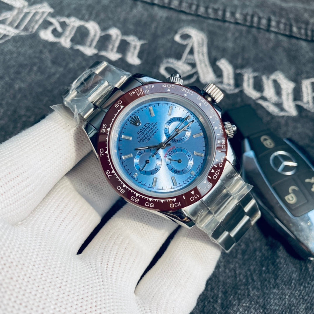 Premium Stainless Steel Mechanical Chronograph Watch 8 Color Options Classic Sport Luxury Style